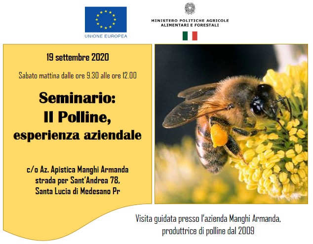 Incontro tecnico sul polline: 19/09/2020 ore 9:30 c/o Az. Manghi