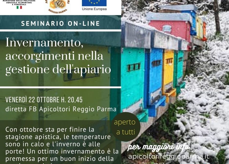 Invernamento, accorgimento nella gestione dell’apiario, 22/10 – diretta FB ore 20:45