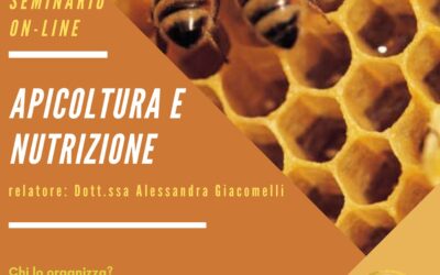 Seminario Online: Apicoltura e Nutrizione – Sabato 18/11/2023 alle 20:45 su piattaforma Zoom