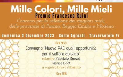 Corte Agresti affascinante cornice per la premiazione del concorso “Mille colori, mille mieli – Premio Francesco Ruini”, convegno sulla nuova PAC e mostra fotografica “Le api e il rapporto con l’ambiente”
